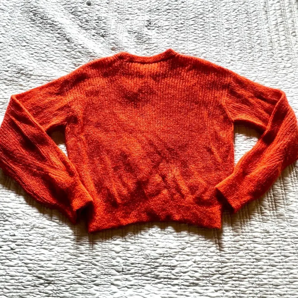 Veronica beard melinda crew neck sweater deep orange size S - Picture 11 of 11